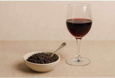Tapenade van zwarte olijven, vijgen en munt