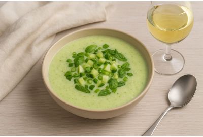 Komkommer Gazpacho met Terre del Noce Pinot Grigio