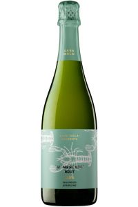 Al Mercado 0.0 Brut Blanco Alcoholvrij 0,75L, Spaanse alcoholvrije mousserende wijn van Macabeo.