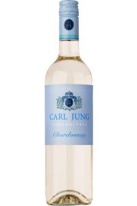 Carl Jung Chardonnay, alcoholvrije witte wijn uit Duitsland, rijk en verfrissend, met smaken van rijpe perzik, citrus en vanille