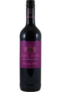 Carl Jung Cuvée Rot, alcoholvrije rode wijn uit Duitsland, vol en zacht, met smaken van rijpe bessen, kersen en kruiden