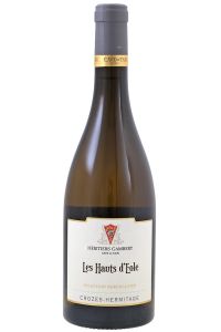 Cave de Tain Les Hauts d'Eole Crozes-Hermitage Blanc, elegante witte Rhône-wijn van Marsanne en Roussanne met aroma's van perzik, abrikoos, citrus en honing.