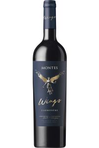 Montes Wings, rode wijn, Colchagua Valley, Chili, rijk en complex met tonen van rijpe kersen, zwarte bessen en kruiden, verfijnd met eikenhout
