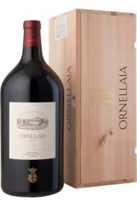 Ornellaia Bolgheri DOC Superiore Jeroboam, een elegante en krachtige Super Tuscan rode wijn. Blend van Cabernet Sauvignon, Merlot, Cabernet Franc en Petit Verdot, met rijping op Frans eiken.