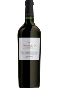 Primitivo del Salento Mocavero, vol en intens, met smaken van rijpe bessen en kruiden, Apulië, Italië, rode wijn