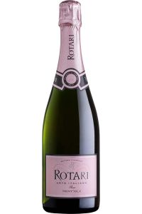 Rotari Brut Rosé, elegante mousserende wijn uit Trentino met aroma's van aardbei, braam en een verfijnde mousse.