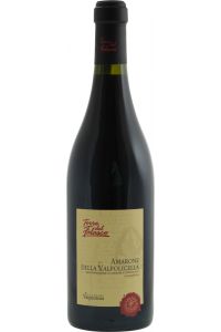 Torre del Falasco Amarone, een rode wijn met aroma's van bosbessen, rozijntjes en chocola, perfect bij wildgerechten en rijke kazen.