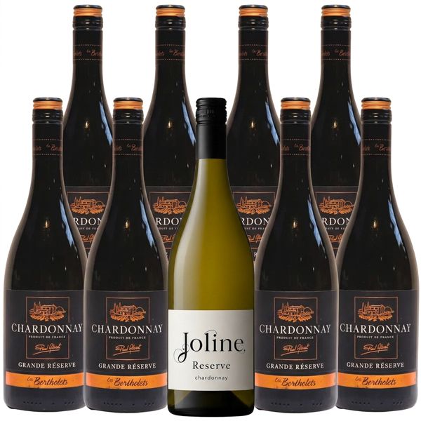 Les Bertholets Grande Réserve Chardonnay + Joline Chardonnay Réserve 9 flessen voordeelpakket
